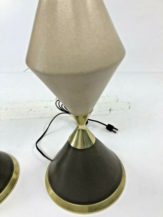 Vintage TABLE LAMP PAIR Mid Century Modern GERALD THURSTON LIGHTOLIER atomic 50s 6