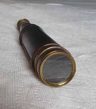 Well Preserved Antique Telescope With Exceptional Leather Cover