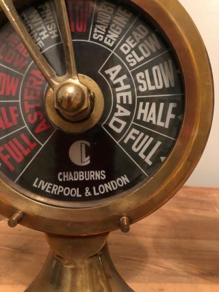 Chadburns Liverpool & London Ships Engine Room Telegraph Heavy Brass Bookends 2