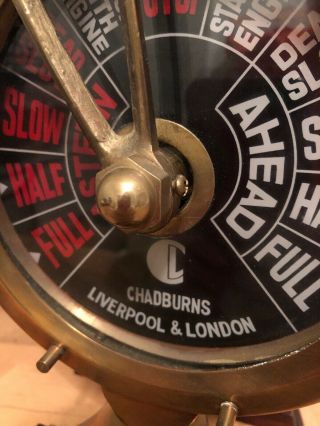 Chadburns Liverpool & London Ships Engine Room Telegraph Heavy Brass Bookends 6