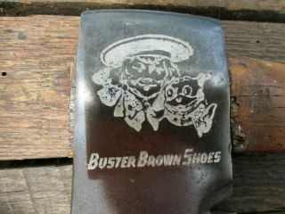 Vintage Buster Brown Shoes Hatchet Axe Embossed Refinished Head Display Only 4