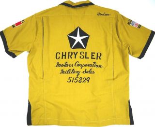 Vintage 50s 60s Chrysler Motors Bowling Shirt Loop Collar Rockabilly Usa Mens