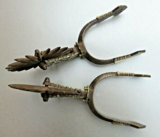 ANTIQUE GAUCHO SOUTH AMERICAN INLAID SILVER SPURS 3