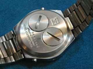 Vintage 1970s COMPU CHRON Stainless Steel Men ' s LED Watch 6