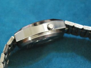 Vintage 1970s COMPU CHRON Stainless Steel Men ' s LED Watch 8