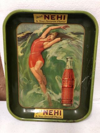Rare Vintage “drink Nehi In Your Favorite Flavor” Soda Advertising Tray