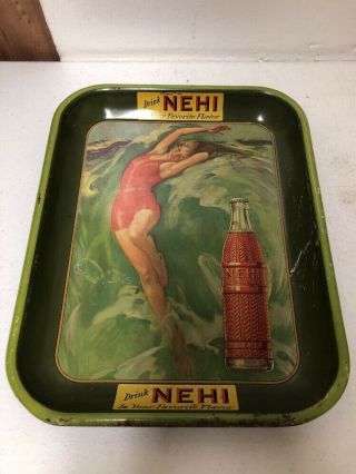Rare Vintage “Drink Nehi In Your Favorite Flavor” Soda Advertising Tray 2