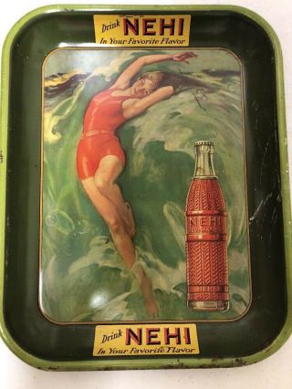 Rare Vintage “Drink Nehi In Your Favorite Flavor” Soda Advertising Tray 6