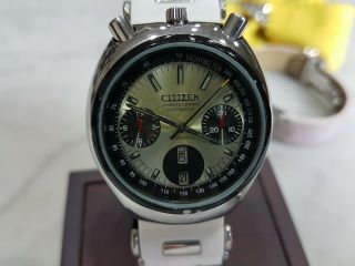 Vintage Citizen Bullhead 67 - 9020 Day Date Chronograph 8110 Steel Automatic Watch