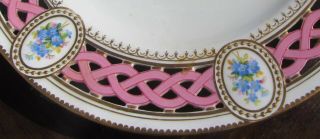 Rare Antique Minton Cabinet Plate Signed 1860s Cherub Putti Pierced Signed Fine 3