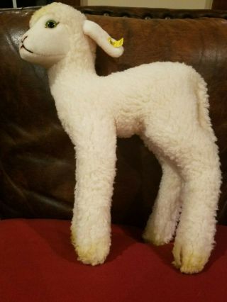 Steiff Vintage White Lamby Lamb With Tags 1834/40 16 " X 11 " Very Rare