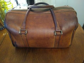 Vintage Hartmann Luggage Belted Leather Duffle Weekender Bag Carry On