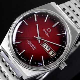 Vintage Omega Seamaster Automatic Red Gradation Dial Day&date Dress Men 