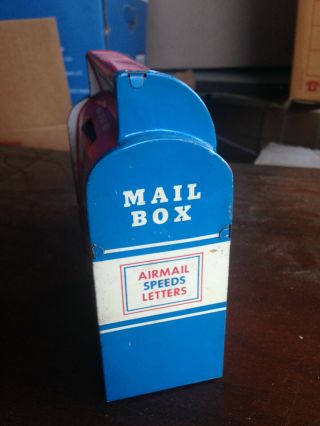 1940s 50s tin toy Ohio Art Mailbox Post Office Box 6 