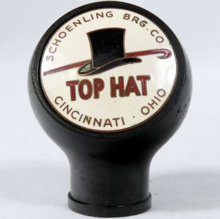 Vintage Top Hat Beer Ball Tap Knob Handle Schoenling Brewing Co.  Cincinnati,  Ohio
