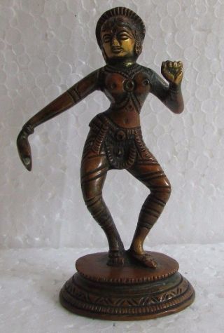 Handcrafted Hindu Dancing Goddess Statue Brass Sculpture,  Collectible