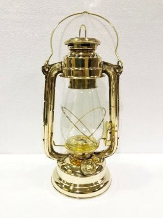 Halloween 13 " Vintage Brass Oil Lamp Hurricane Ship Lantern Boat Light Decor