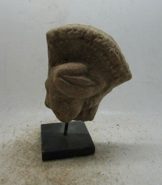 Ancient India Mauryan Terracotta Plaque Fragment Head Of Buddha 200bc - 200ad
