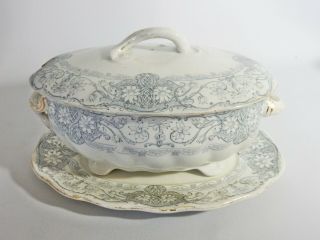 Antique Rare Royal Doulton Lulu Vegetable Soup Tureen Plate Stand Dish