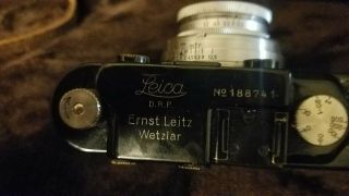 Vintage Leica D.  R.  P.  Ernst Leitz Wetzlar 35mm Camera No.  188741 f=5cm 1:2 lens 7