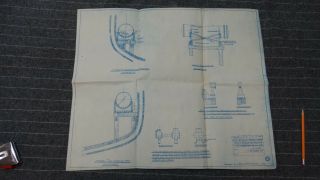(h1085 - 27) 1918 Blueprint Drwg 21 " X 25 " - Foundations For Auxiliaries