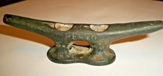 Vintage Solid Brass - Bronze " Perko ",  4 " Long Boat Cleat With Great Patina