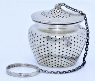 Antique Gorham 925 Sterling Silver Pot Pierced Tea Ball Infuser Strainer B4186