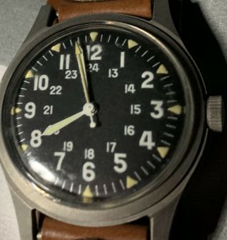 Vintage Hamilton Stainless Steel Gg - W - 113 Us Military Hacking Mens Pilots Watch