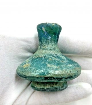 ROMAN CA.  100 AD SEA GREEN GLASS PERFUME BOTTLE - RARE - R38 2