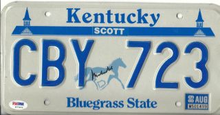Muhammad Ali Autographed Signed Psa/dna Kentucky License Plate Certified Rare