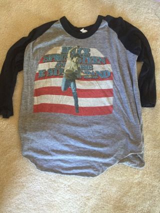 1984 85 Bruce Springsteen Raglan T Shirt Xl Born In The Usa Tour Baseball 84 - 85