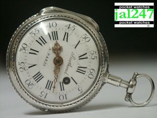 Rare C1800 Berthoud,  A Paris.  French Silver Cased Verge Pocket Watch