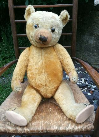 Large Old Vintage Antique 26 " Chiltern Hugmee Mohair Teddy Bear C 1920 Soft Toy