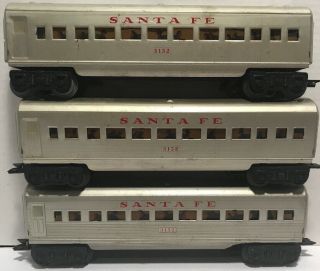 Marx Vintage O Gauge 3 Rail Santa Fe Diesel 1095 And Pusher W/ 6 Passenger Cars 2