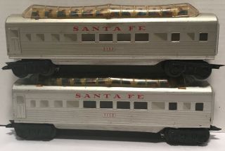 Marx Vintage O Gauge 3 Rail Santa Fe Diesel 1095 And Pusher W/ 6 Passenger Cars 4