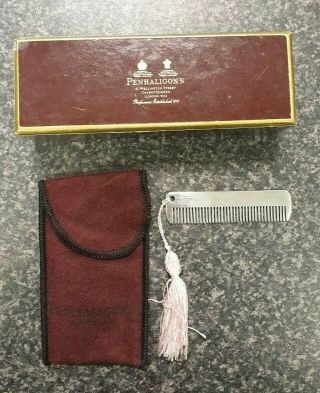 (Pa2) Penhaligon ' s Sterling Silver Pocket Moustache and Beard Comb 2