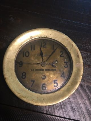 Chelsea Clock Co.  Boston U.  S.  Maritime Commission Vintage Antique