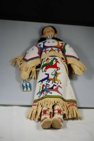 Very Rare Beaded Plains Indian Buckskin Doll Native American 3