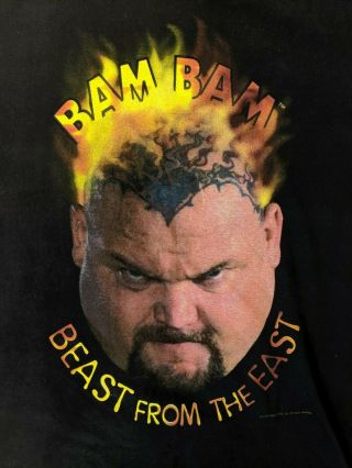 Vintage Bam Bam Bigelow Shirt Wwf T - Shirt Xl Wwe Beast Of The East 90s