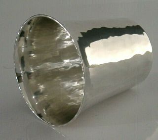 Eric Lofman Modernist Solid Silver Beaker Cup 1956 Bar Ware Planished