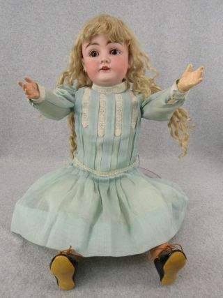 23 " Antique Bisque Head Composition German Kestner Doll With Antique Hh Wig