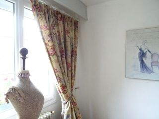 MONKWELL CURTAINS vintage 100 LINEN shabby COTTAGE chic MEADOW florals 3M LONG 4