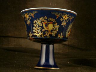 Fine Chinese Ming Dy Chenghua Thin Porcelain Bird High Heel Cup Zaa001