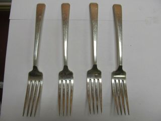 Towle Craftsman Sterling Silver 4 Vintage Fine Forks 7 3/8” Xlnt Cond