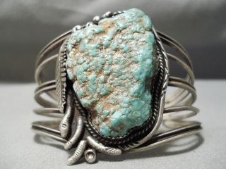 One Of The Best Vintage Navajo Royston Nugget Turquoise Sterling Silver Bracelet