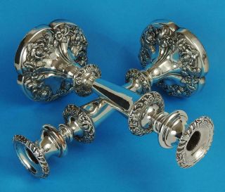 Stunning PAIR WILLIAM IV OLD SHEFFIELD PLATE CANDLESTICKS c1835 10 3/4 Inches 4