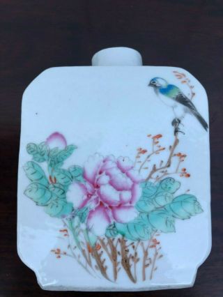 Old Antique Chinese Porcelain Painted Tea Caddy Marked China
