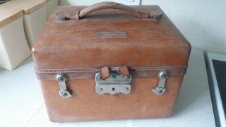 Antique / Vintage Leather Fishing Tackle Box - Maker - Vom Hofe - York