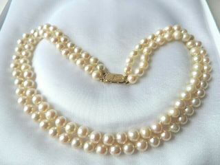 Antique Art Deco Cultured Pearl Necklace 51 X 6mm Pearls 9k Gold Clasp C.  1930 