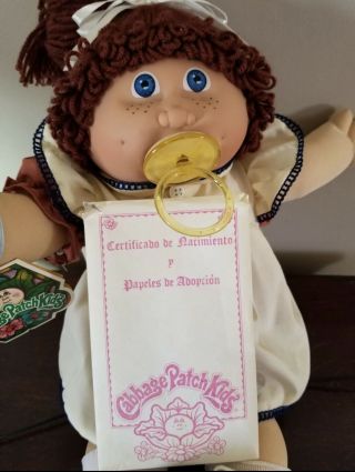 Cabbage Patch Kids Doll Jesmar Girl With Pacifier Complete Vintage 3